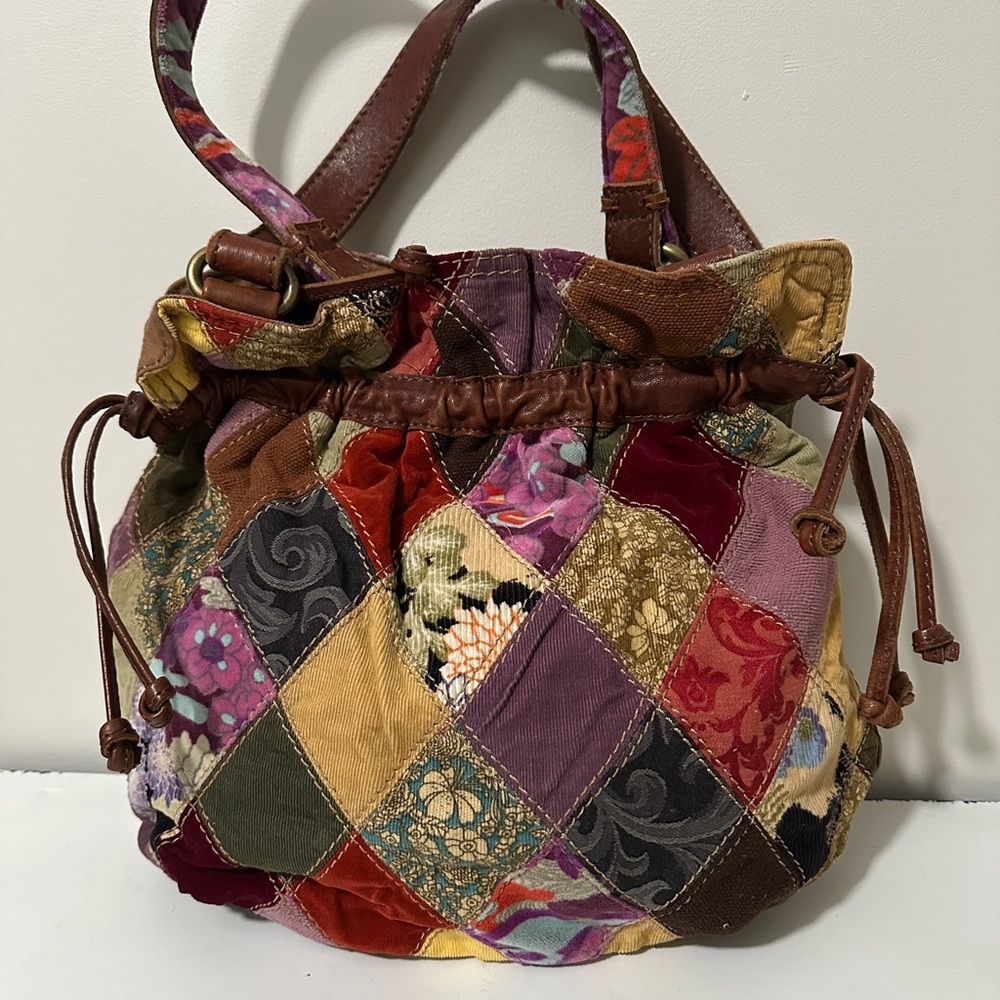 Lucky Brand Boho Patchwork Multicolor Shoulder Hobo Handbag